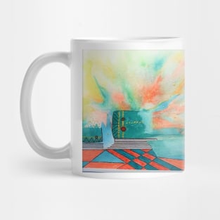 Orange and Green Abstract Mug